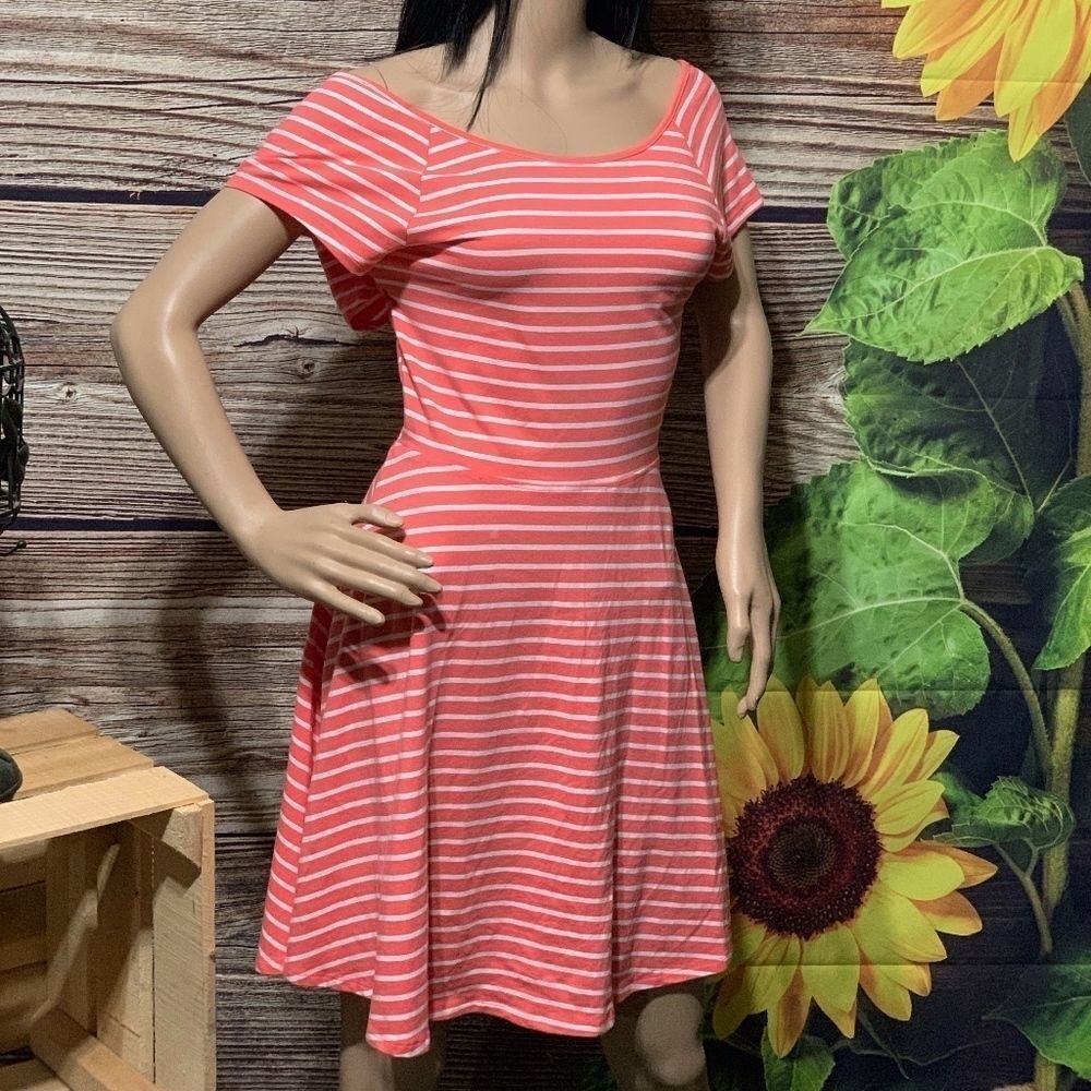 SO CAL SUMMER STRIPE  CRISS CROSS BACK DRESS